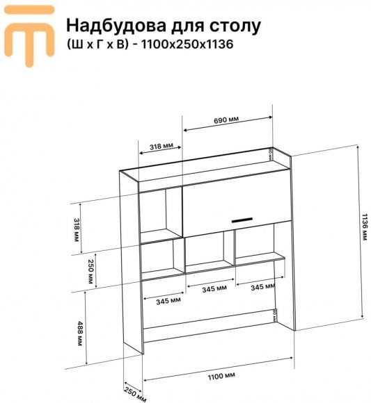 Надбудова для столу Еверест Школяр-3,4,5 венге + дуб молочний (DTM-2157) Надбудова для столу Еверест Школяр-3,4,5 венге + дуб молочний (DTM-2157)