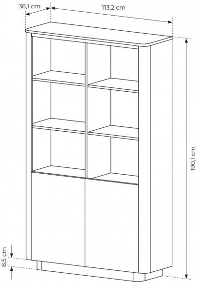 Стелаж Perfect Home Торро / Torro 2D/113 2-дверний Дуб кремона/чорний (PFH-091413) Стелаж Perfect Home Торро / Torro 2D/113 2-дверний Дуб кремона/чорний (PFH-091413)