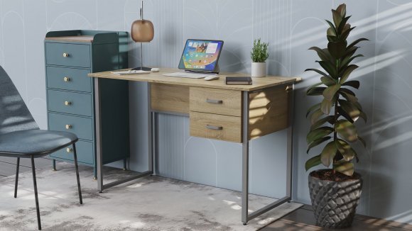 Письмовий стіл Ferrum-decor Дакота 75x140x60 сірий ДСП Дуб Сонома 16мм (FRD-102321)