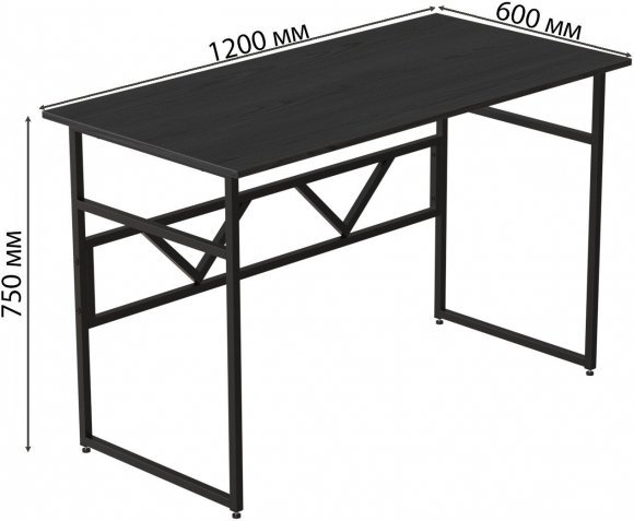 Комп'ютерний стіл Ferrum-decor Раян 75x120x60 чорний ДСП Сосна Кембра 16мм (FRD-103685)