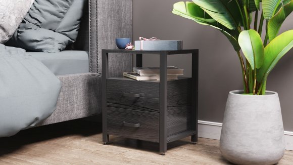 Тумба універсальна Ferrum-decor Вів'єн 2/2 50x41x40 чорний ДСП Сосна Кембра 16мм (FRD-104160) Тумба універсальна Ferrum-decor Вів'єн 2/2 50x41x40 чорний ДСП Сосна Кембра 16мм (FRD-104160)