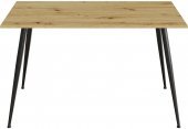 Стіл кухонний Марсель 40 Ferrum-decor 75x120x60 Чорний метал ДСП Дуб Артизан 16 мм (FRD-106760)
