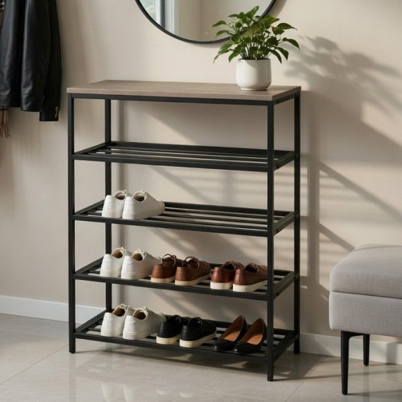 Полиця для взуття Слайм 4 Ferrum-decor 820x630x260 Чорний метал ДСП Дуб Сан-Маріно 16 мм (FRD-106839) Полиця для взуття Слайм 4 Ferrum-decor 820x630x260 Чорний метал ДСП Дуб Сан-Маріно 16 мм (FRD-106839)