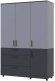 Шафа для одягу Doros Торн Антрацит/Сірий 3 ДСП/3Ш (полиці) 135х51.6х200 (DRS-012036)