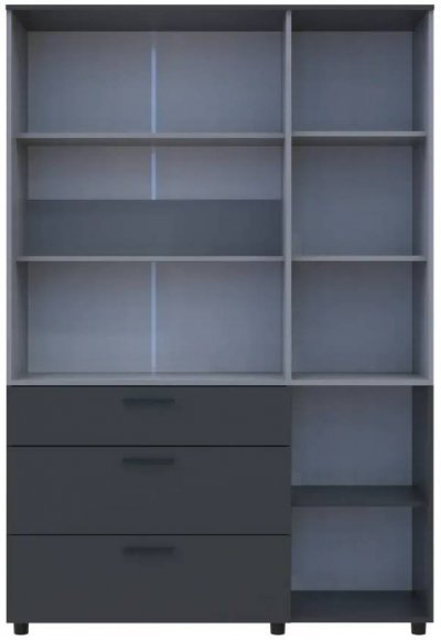 Шафа для одягу Doros Торн Антрацит/Сірий 3 ДСП/3Ш (полиці) 135х51.6х200 (DRS-012036)