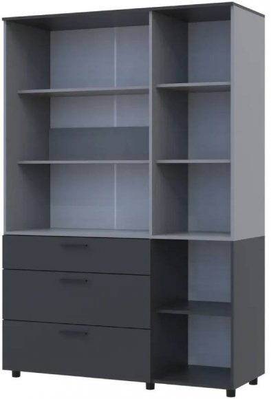 Шафа для одягу Doros Торн Антрацит/Сірий 3 ДСП/3Ш (полиці) 135х51.6х200 (DRS-012036)