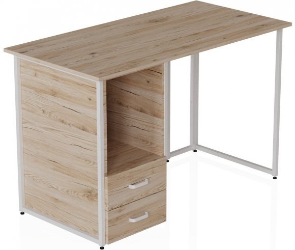 Комп'ютерний стіл Ferrum-decor Отто 75x140x60 білий ДСП Дуб Сан-Марино 16мм (FRD-101034)