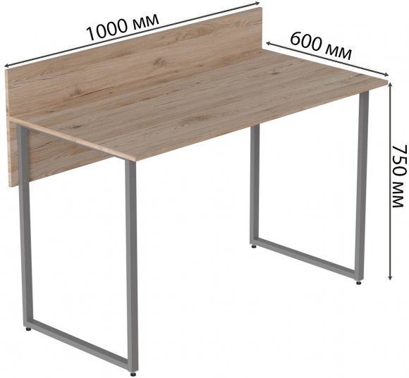 Комп'ютерний стіл Ferrum-decor Скай 75x100x60 сірий ДСП Дуб Сан-Марино 16мм (FRD-101534)