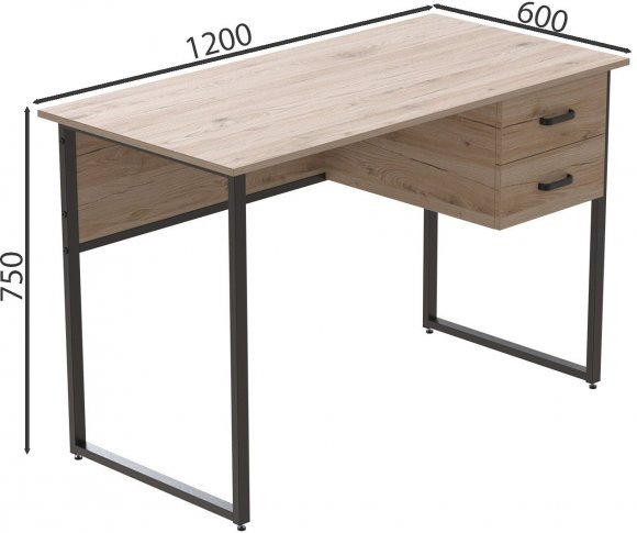Комп'ютерний стіл Ferrum-decor Дакота 75x120x60 чорний ДСП Дуб Сан-Марино 16мм (FRD-101919)