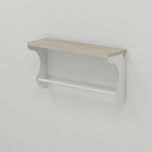 Полиця настінна Ferrum-decor Юзібі 270x700x150 метал Білий ДСП Сонома 16 мм (FRD-102705)