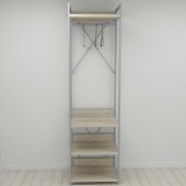 Шафа Гардероб Уні секція 3 серії Конект Ferrum-decor 220x60x50см Сірий метал ДСП Дуб Сонома 32 мм (FRD-104529)