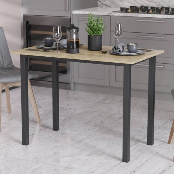 Стіл універсальний Knap Ferrum-decor 750x1200x600 Чорний метал ДСП Дуб Сонома 16 мм (FRD-106349) Стіл універсальний Knap Ferrum-decor 750x1200x600 Чорний метал ДСП Дуб Сонома 16 мм (FRD-106349)