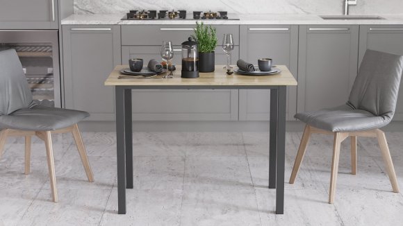 Стіл універсальний Knap Ferrum-decor 750x1200x600 Чорний метал ДСП Дуб Сонома 16 мм (FRD-106349) Стіл універсальний Knap Ferrum-decor 750x1200x600 Чорний метал ДСП Дуб Сонома 16 мм (FRD-106349)