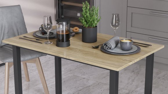 Стіл універсальний Knap Ferrum-decor 750x1200x600 Чорний метал ДСП Дуб Сонома 16 мм (FRD-106349) Стіл універсальний Knap Ferrum-decor 750x1200x600 Чорний метал ДСП Дуб Сонома 16 мм (FRD-106349)