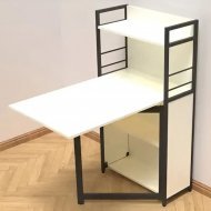 Стіл книжка з етажеркою Практик 1 Ferrum-decor 1200x640x990 Чорний метал ДСП Біле 16 мм (FRD-104611) Стіл книжка з етажеркою Практик 1 Ferrum-decor 1200x640x990 Чорний метал ДСП Біле 16 мм (FRD-104611)