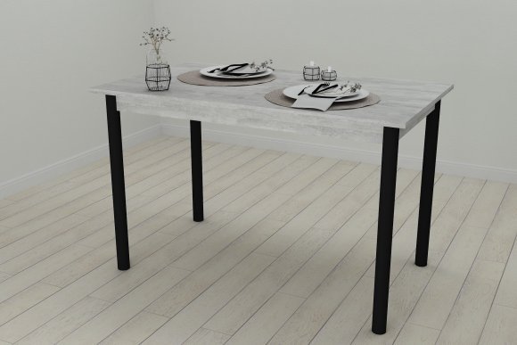 Стіл кухонний Ferrum-decor Беніта 75x120x60 Чорний ДСП Бетон 16мм (FRD-105566) Стіл кухонний Ferrum-decor Беніта 75x120x60 Чорний ДСП Бетон 16мм (FRD-105566)