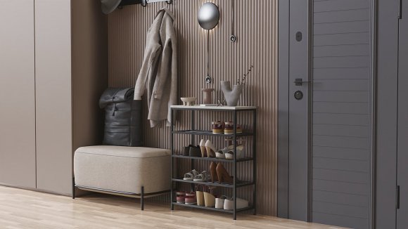 Полиця для взуття Слайм 4 Ferrum-decor 820x630x260 Чорний метал ДСП Бетон 16 мм (FRD-106840) Полиця для взуття Слайм 4 Ferrum-decor 820x630x260 Чорний метал ДСП Бетон 16 мм (FRD-106840)