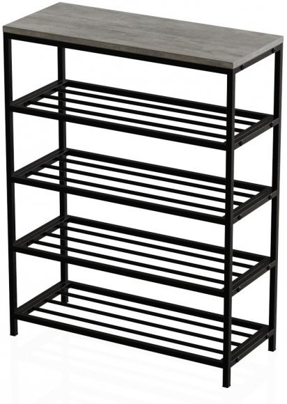 Полиця для взуття Слайм 4 Ferrum-decor 820x630x260 Чорний метал ДСП Бетон 16 мм (FRD-106840) Полиця для взуття Слайм 4 Ferrum-decor 820x630x260 Чорний метал ДСП Бетон 16 мм (FRD-106840)