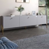 Тумба під телевізор на 3 шухляди LION Wood з золотими ніжками 160х65х40 см Кашемір (LION-042996) Тумба під телевізор на 3 шухляди LION Wood з золотими ніжками 160х65х40 см Кашемір (LION-042996)