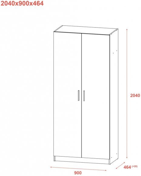 Шафа для одягу Doros Промо Сірий 2 ДСП 90х48х204 (DRS-011625) Шафа для одягу Doros Промо Сірий 2 ДСП 90х48х204 (DRS-011625)