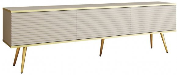 Тумба під телевізор Perfect Home Оро / Oro 3-дверна з золотими ніжками RTV175 MDF Бежевий (PFH-091347) Тумба під телевізор Perfect Home Оро / Oro 3-дверна з золотими ніжками RTV175 MDF Бежевий (PFH-091347)