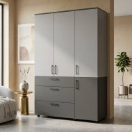 Шафа для одягу Doros Торн Антрацит/Сірий 3 ДСП/3Ш (штанга) 135х51.6х200 (DRS-012037)
