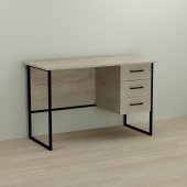 Письмовий стіл Ferrum-decor Гаррі 75x140x70 чорний ДСП Дуб Сонома 16мм (FRD-103562)