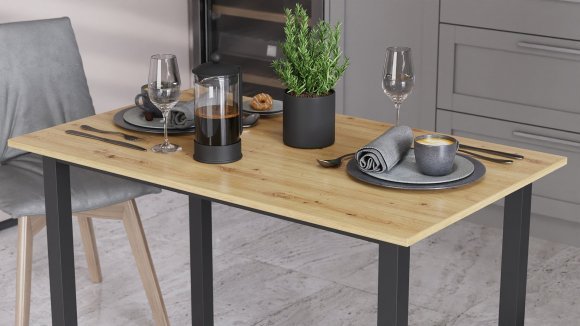 Стіл універсальний Knap Ferrum-decor 750x1200x600 Чорний метал ДСП Дуб Артизан 16 мм (FRD-106351)