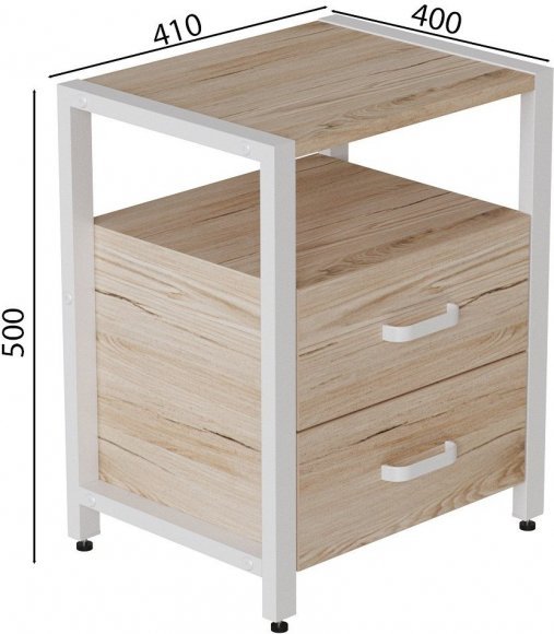 Тумба універсальна Ferrum-decor Вів'єн 2/2 50x41x40 білий ДСП Дуб Сан-Марино 16мм (FRD-104162)