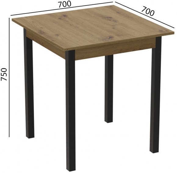 Стіл кухонний Ferrum-decor Дієго 75x70x70 Чорний ДСП Дуб Артизан 16мм (FRD-105709) Стіл кухонний Ferrum-decor Дієго 75x70x70 Чорний ДСП Дуб Артизан 16мм (FRD-105709)