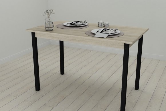 Стіл кухонний Ferrum-decor Маріо 75x120x80 Чорний ДСП Сонома 16мм (FRD-106336) Стіл кухонний Ferrum-decor Маріо 75x120x80 Чорний ДСП Сонома 16мм (FRD-106336)