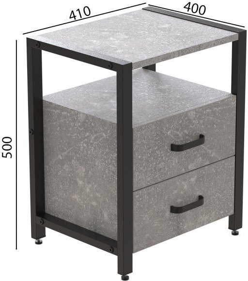 Тумба універсальна Ferrum-decor Вів'єн 2/2 50x41x40 чорний ДСП Дуб Бетон 16мм (FRD-106841) Тумба універсальна Ferrum-decor Вів'єн 2/2 50x41x40 чорний ДСП Дуб Бетон 16мм (FRD-106841)