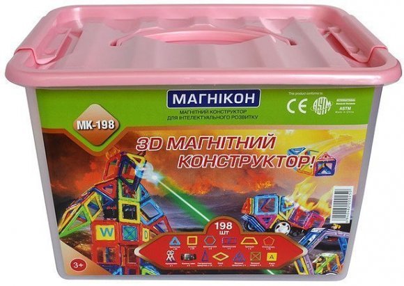 Магнитный конструктор 3-D Магникон, 198  дет. МК-198