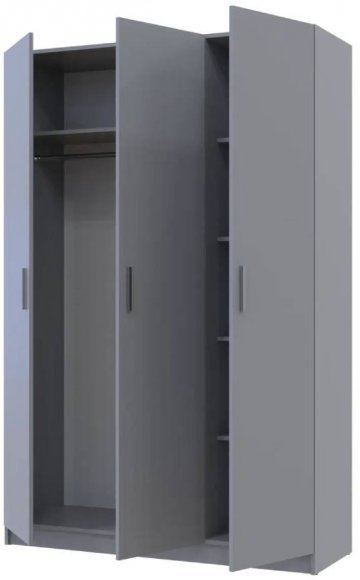 Шафа для одягу Doros Промо Сірий 3 ДСП 135х48х204 (DRS-011626) Шафа для одягу Doros Промо Сірий 3 ДСП 135х48х204 (DRS-011626)