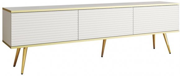 Тумба під телевізор Perfect Home Оро / Oro 3-дверна з золотими ніжками RTV175 MDF Білий (PFH-091341) Тумба під телевізор Perfect Home Оро / Oro 3-дверна з золотими ніжками RTV175 MDF Білий (PFH-091341)