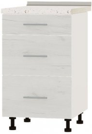 Кухонний модуль 3 шуляди Оптіма Низ Н87-500 Білий/Дуб Крафт Білий (без стільниці) 500х461х820 мм (DTM-071822) Кухонний модуль 3 шуляди Оптіма Низ Н87-500 Білий/Дуб Крафт Білий (без стільниці) 500х461х820 мм (DTM-071822)