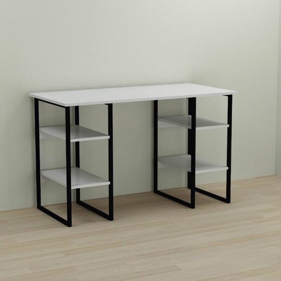 Письмовий стіл Ferrum-decor Карен 75x140x60 чорний ДСП Біле 16мм (FRD-102050)