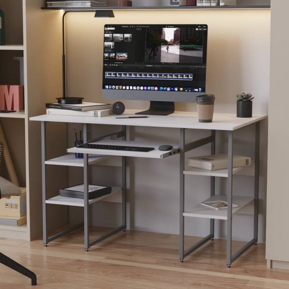 Письмовий стіл Ferrum-decor Тім 75x120x60 сірий ДСП Біле 16мм (FRD-102458)