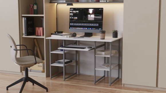 Письмовий стіл Ferrum-decor Тім 75x120x60 сірий ДСП Біле 16мм (FRD-102458)