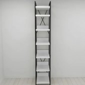 Шафа Гардероб Уні секція 4 серії Конект Ferrum-decor 220x40x50см Чорний метал ДСП Білий 32 мм (FRD-104547)