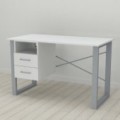 Письмовий стіл із ящиками Ferrum-decor Оскар 750x1200x600 метал Сірий ДСП Біле 16 мм (FRD-103227) Письмовий стіл із ящиками Ferrum-decor Оскар 750x1200x600 метал Сірий ДСП Біле 16 мм (FRD-103227)