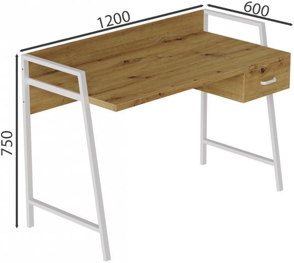 Письмовий стіл Ferrum-decor Комфорт 750x1200x600 Білий метал ДСП Дуб Артизан 32 мм (FRD-103462) Письмовий стіл Ferrum-decor Комфорт 750x1200x600 Білий метал ДСП Дуб Артизан 32 мм (FRD-103462)