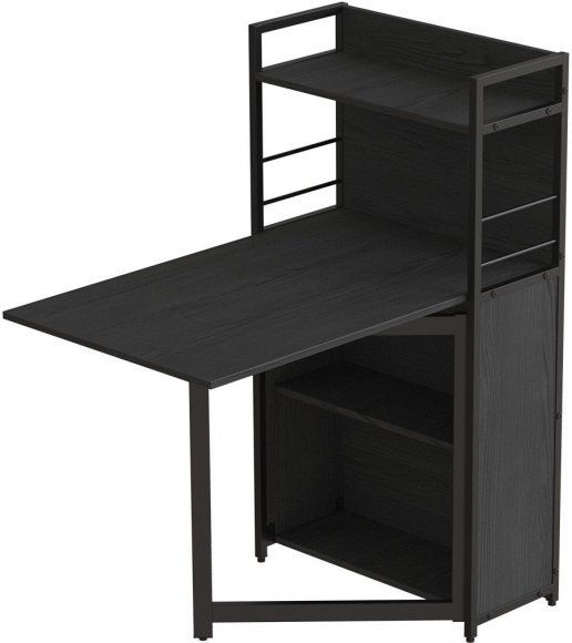 Стіл книжка з етажеркою Практик 1 Ferrum-decor 120x64x99 Чорний метал ДСП Сосна Кембра 16 мм (FRD-104613)