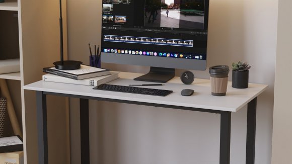 Стіл письмовий Кнап 2 Ferrum-decor 750x1400x700 Чорний метал ДСП Білий 16 мм (FRD-106426) Стіл письмовий Кнап 2 Ferrum-decor 750x1400x700 Чорний метал ДСП Білий 16 мм (FRD-106426)