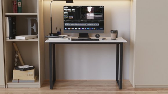 Стіл письмовий Кнап 2 Ferrum-decor 750x1400x700 Чорний метал ДСП Білий 16 мм (FRD-106426) Стіл письмовий Кнап 2 Ferrum-decor 750x1400x700 Чорний метал ДСП Білий 16 мм (FRD-106426)