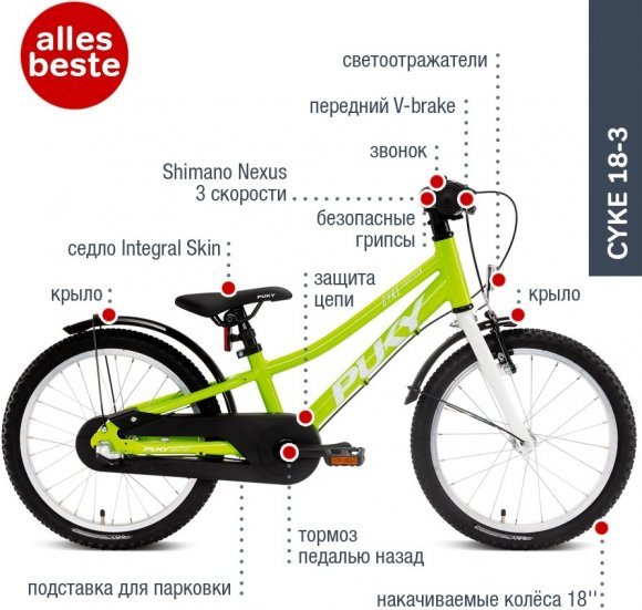 Двоколісний велосипед Cyke 18-1 Alu 4406 freshgreen