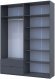 Шафа розпашна с антресолью Doros Лукас 180х50х240 см Графіт (DRS-011192)