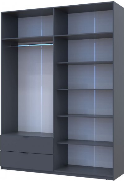Шафа розпашна с антресолью Doros Лукас 180х50х240 см Графіт (DRS-011192)
