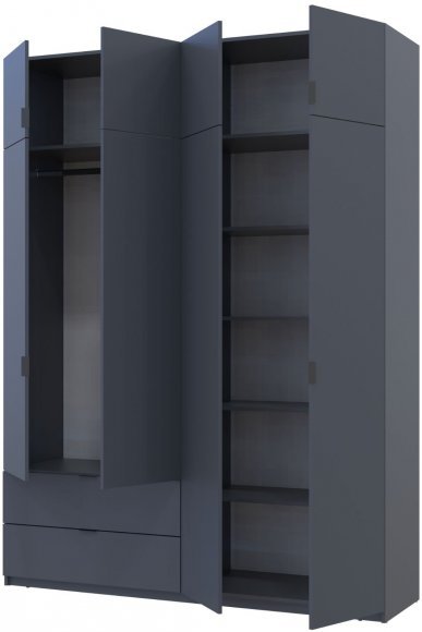 Шафа розпашна с антресолью Doros Лукас 180х50х240 см Графіт (DRS-011192)