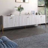 Тумба під телевізор на 3 шухляди LION Wood з золотими ніжками 160х65х40 см Самоа Димчастий (LION-042999) Тумба під телевізор на 3 шухляди LION Wood з золотими ніжками 160х65х40 см Самоа Димчастий (LION-042999)